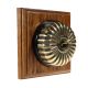 1 Gang 2 Way Period Asbury Medium Oak Wood - Fluted Dome Light Switch Black Pattress