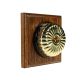 1G Intermediate (3way switching) Period Asbury Medium Oak Wood - Polished Brass Fluted Dome Light Switch Black Pattress