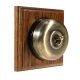 1 Gang 2 Way Period Asbury Medium Oak Wood - Smooth Dome Light Switch Black pattress