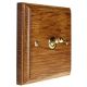 Wood Polished Brass Toggle Switch 1 Gang 2Way 10Amp in Medium Oak