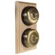 2 Gang 2 Way Period Asbury Vertical Unfinished Oak Wood - Smooth Dome Light Switch Black pattress