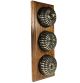 3 Gang 2 Way Period Asbury Vertical Medium Oak Wood - Fluted Dome Light Switch Black Pattress