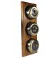 3 Gang 2 Way Period Asbury Vertical Medium Oak Wood - Smooth Dome Light Switch