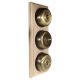 3 Gang 2 Way Period Asbury Vertical Unfinished Oak Wood - Smooth Dome Light Switch