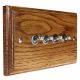 Classic Wood Satin Toggle Switch 4 Gang 2way 10Amp in Medium Oak