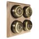 4 Gang 2 Way Period Asbury Unfinished Oak Wood - Smooth Dome Light Switch Black pattress