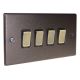 Accord Copper Bronze 4G 2W 10A Rocker Switch with Antique Brass Rocker