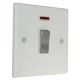 Matt White 1G  20A D/P Satin Rocker Switch with neon