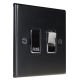 Matt Black 1G 13A Polished  Switch Fuse Spur