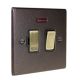 Accord Copper Bronze 1G 13A Designer Switch fuse Spur with neon