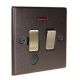 Accord Copper Bronze 1G 13A Designer Switch Fuse Spur with Neon and Cord Outlet