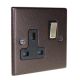 Accord Copper Bronze 1G 13A Designer Switched Socket