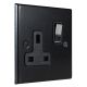 Matt Black 1G 13A Satin Switched Socket  