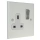 Matt White 1G 13A Satin Switched Socket