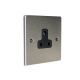 Accord Satin Stainless 1G 5A Unswitched Socket