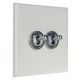 Matt White 2G Intermediate Satin Stainless Toggle Switch 