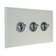 Matt White 3G 2W 20A Satin Stainless Toggle Switch