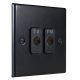 Matt Black 2G TV/FM Co-axial isolated Socket