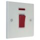 Matt White 45A DP Cooker Switch with Neon on a Single Plate