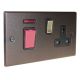 Accord Copper Bronze 45A DP Cooker Switch with Antique Brass rockered 13amp switched socket