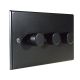 Matt Black 3G 2W 3 x 250W/VA Dimmer