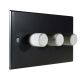 Matt Black 3G 2W 3 x 250W  Dimmer Switch with Satin Silver Retro Knobs