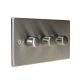 Accord satin Stainless 3G 2W 3 x 250W/VA Dimmer Switch