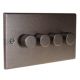 Accord raised plate 4G 2W LED Dimmer Switch with a Copper Bronze finish with Copper Bronze Dimmer caps