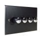 Matt Black 4G 2W LED Dimmer Switch with  Polished Stainless Dimmer Caps