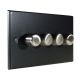 Accord raised plate 4  2W LED Dimmer Switch with a Matt Black finish and Satin Stainless Dimmer cap