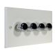 Matt White 4G 2W LED Dimmer Switch with Polished Dimmer Caps