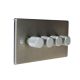 Accord Satin Stainless 4G 2W 250W/VA Dimmer Switch with matching Retro Knob