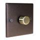 Accord Raised Plate 1 G 2Way Push on/Push off Fan Control Dimmer Switch with a Copper Bronze finish and Designer dimmer cap