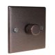 Accord Raised Plate 1 G 2Way Push on/Push off Fan Control Dimmer Switch with a Copper Bronze finish and Designer dimmer cap