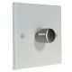 Matt White 1G 2W LED Dimmer Switch with Satin Dimmer Cap.