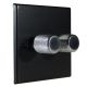 Matt Black 2G 2W LED  Dimmer Switch with Chrome Retro Knobs