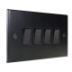 Matt Black 4 Gang 2 Way 10 Amp Rocker Switch