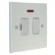 Matt White 1G 13A White Switch Fuse Spur with neon 