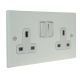 Matt White 2G 13A White Switched Socket