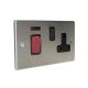 Accord Satin Stainless 45A D/P  Cooker Switch with Neon and 13A Switched Socket