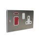 Accord Satin Stainless 45A D/P  Cooker Switch with Neon and 13A Switched Socket