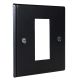 Matt Black 1G Single Plate supplied with grid to accept single clip in module