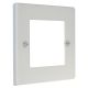 Matt White 2G Single Plate supplied with grid to accept 2 single clip in modules