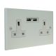 Matt White 2G 13A Unswitched USB charging Socket