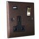 Accord Copper Bronze 1G 13A Switched USB charging Socket