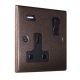 Accord Copper Bronze 1G 13A Switched USB charging Socket