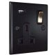 Accord Matt Black 1G 13A Switched USB charging Socket