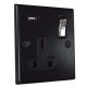 Accord Matt Black 1G 13A Switched USB charging Socket