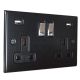 Accord Matt Black 2G 13A Switched USB charging Socket