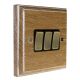 Wood 3 Gang 2Way 10Amp Antique Brass Rocker Switch in Solid Limed Oak